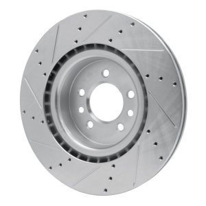 Land Rover Range Rover Brake Rotor (1) - Front Right - R1 Concepts - Drilled & Slotted - Silver - `06-`17
